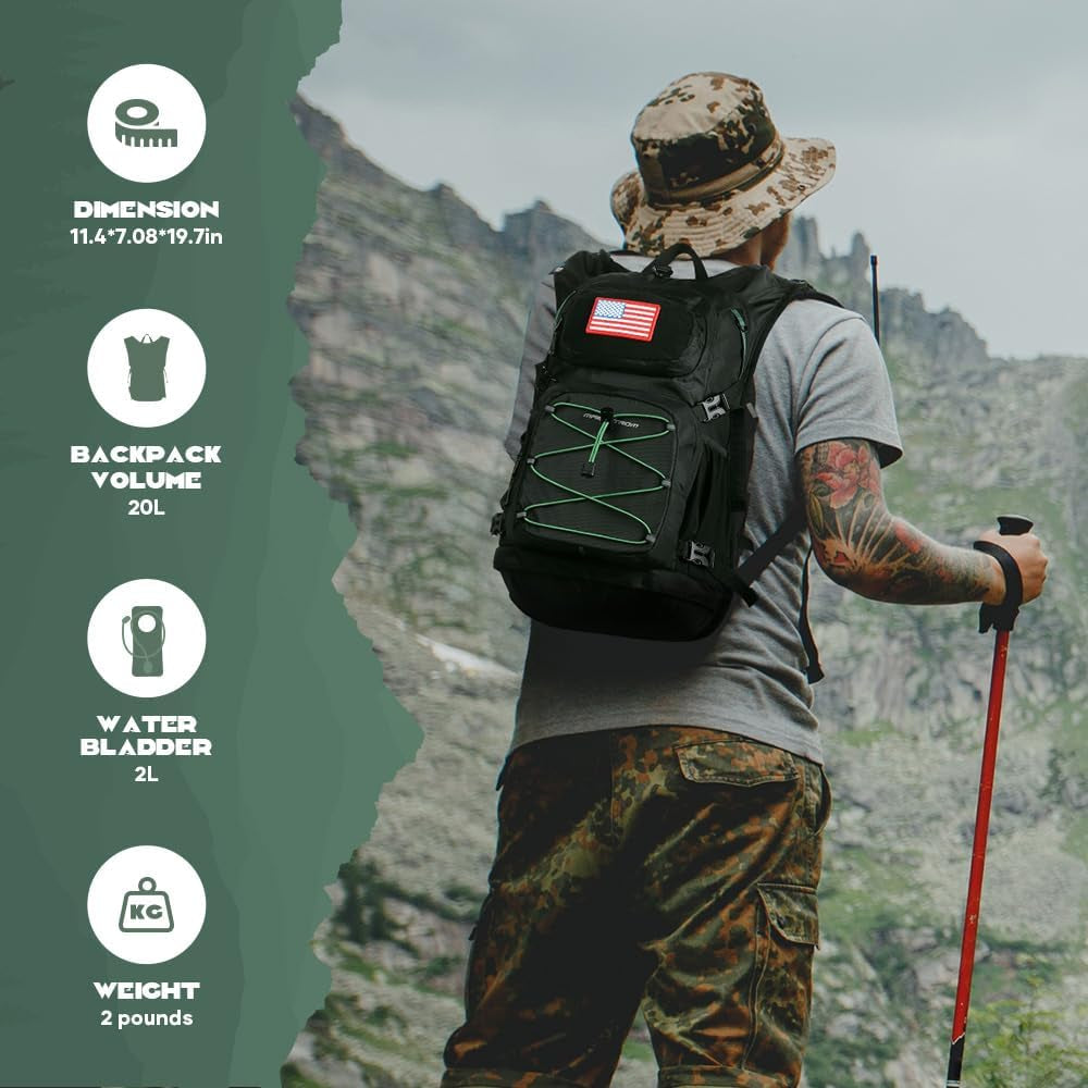 Hydration Hiking Backpack with 2L/3L Water Bladder