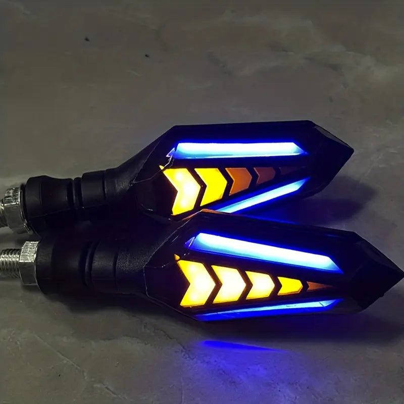 Motorcycle LED Light Set with Flowing Light Effect, ABS Material, Road Legal, Compliant with CA Prop 65, Motorcycle Accessories