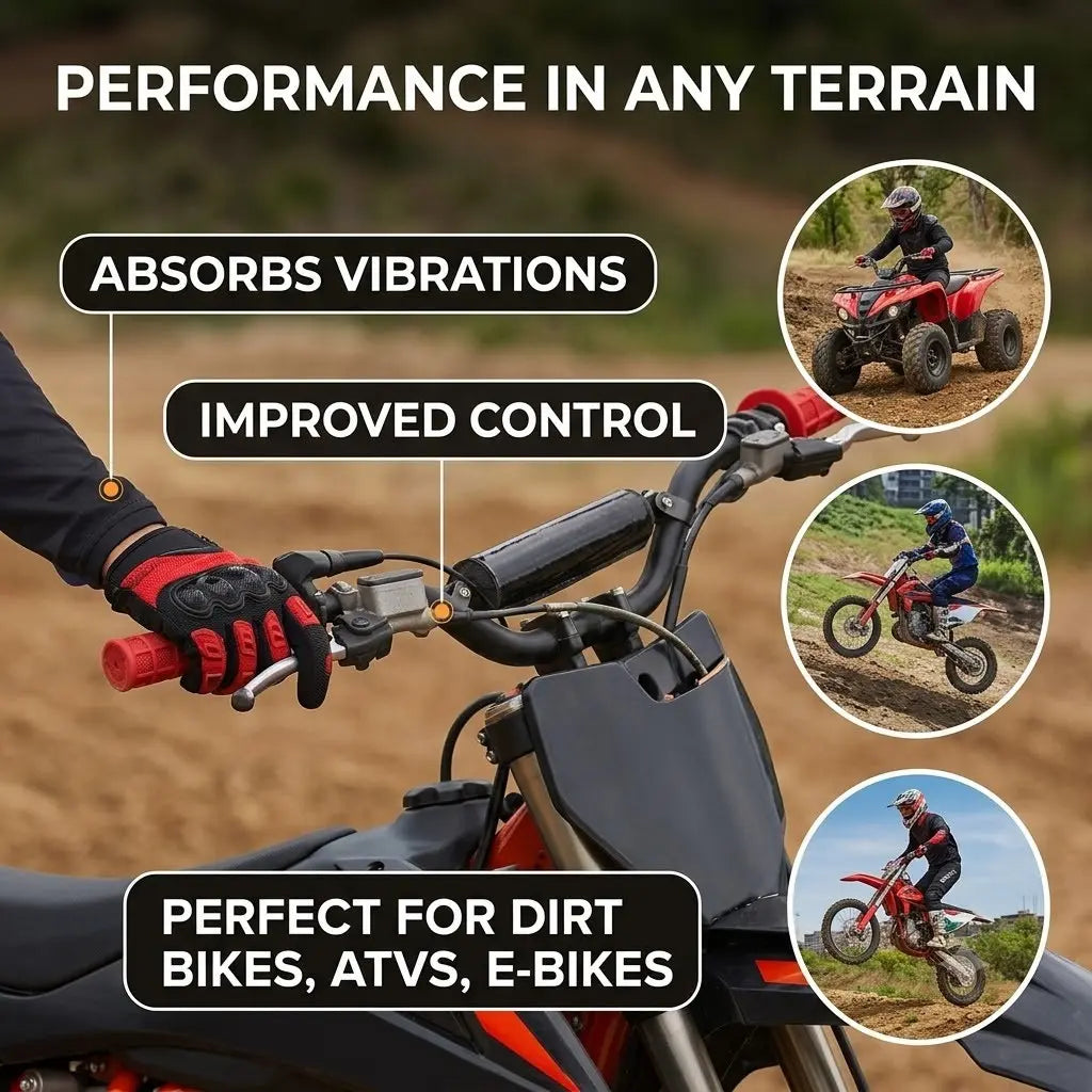 Universal Rubber Handlebar Grips Replacement for Sur Ron, Talaria, and E-Ride Motorcycles