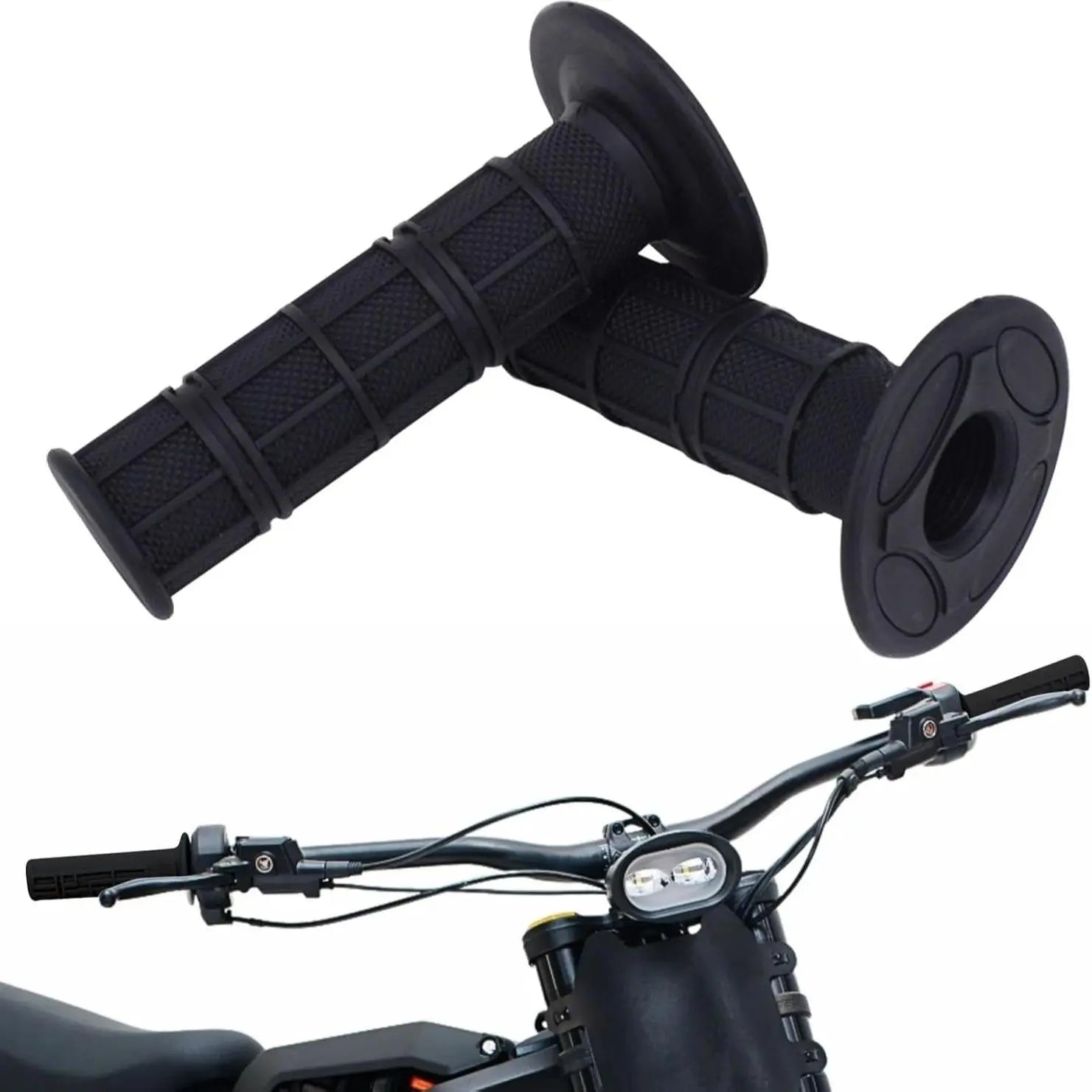 Universal Rubber Handlebar Grips Replacement for Sur Ron, Talaria, and E-Ride Motorcycles