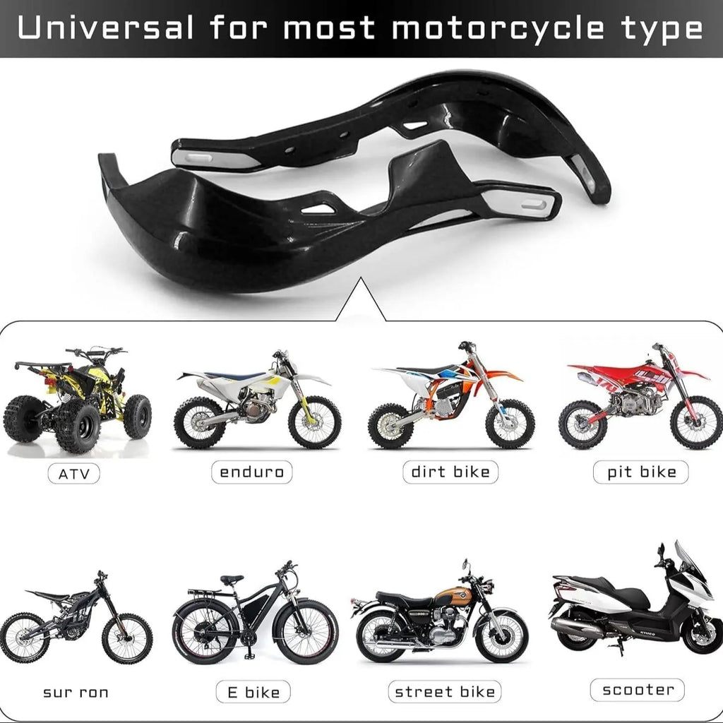 Universal Dirt Bike Hand Guards for 7/8" and 1 1/8" Bars - Compatible with TTR 125, CRF125F, TW200, TTR230, YZ250F, KX250F, CRF250R, DRZ400, TRX 400EX, LTZ400, YFZ450 - Ideal for Dirt, Pit Bikes, and ATVs