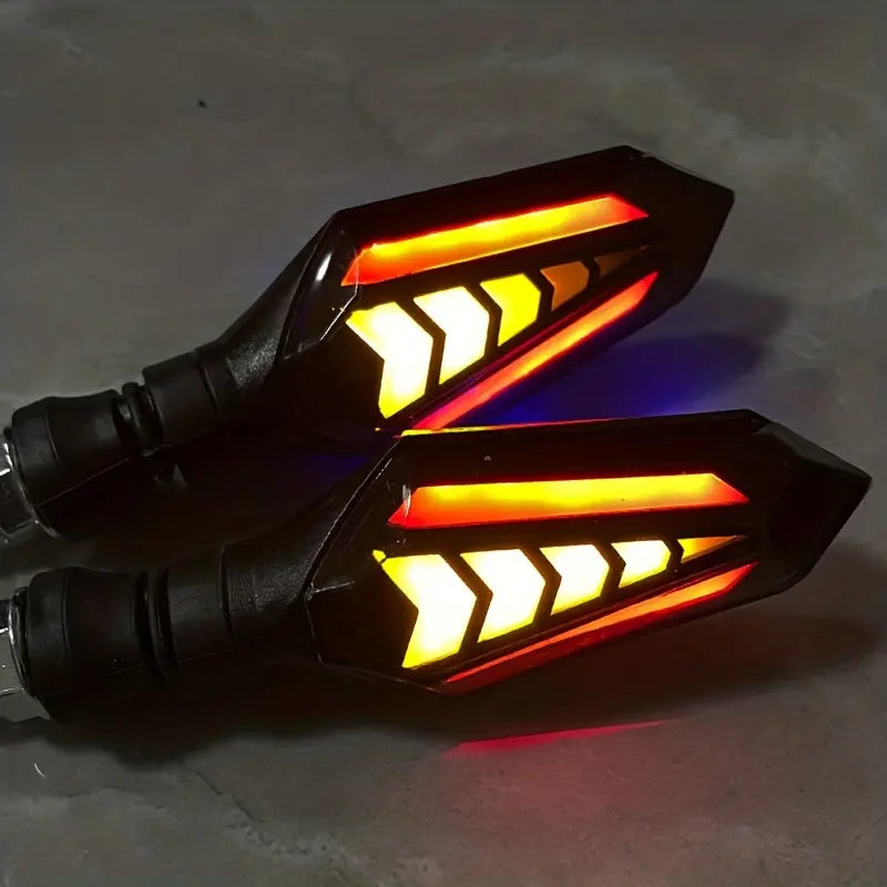 Motorcycle LED Light Set with Flowing Light Effect, ABS Material, Road Legal, Compliant with CA Prop 65, Motorcycle Accessories