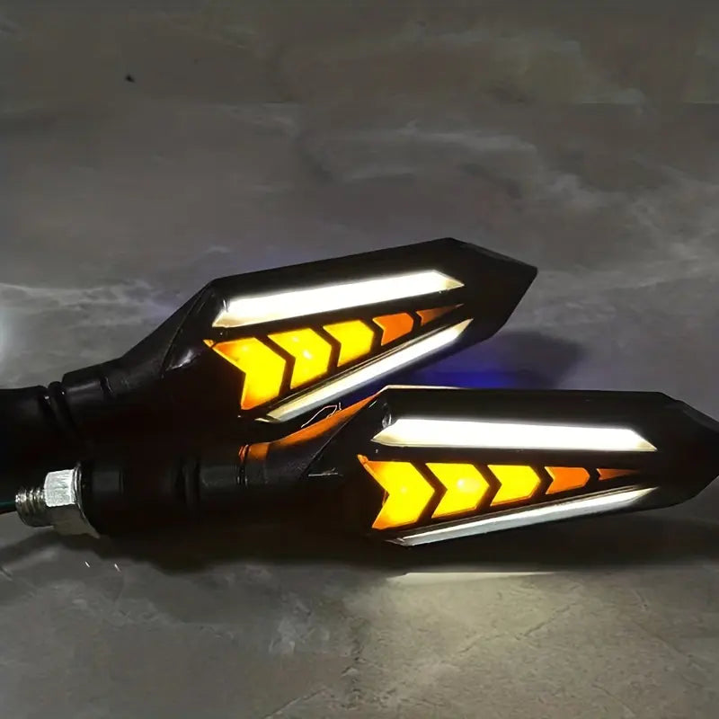 Motorcycle LED Light Set with Flowing Light Effect, ABS Material, Road Legal, Compliant with CA Prop 65, Motorcycle Accessories