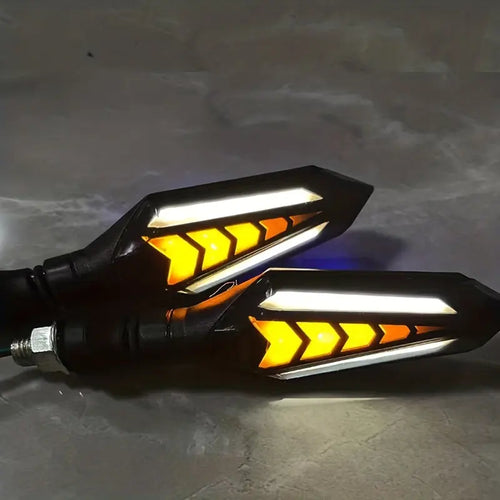 Motorcycle LED Light Set with Flowing Light Effect, ABS Material, Road Legal, Compliant with CA Prop 65, Motorcycle Accessories
