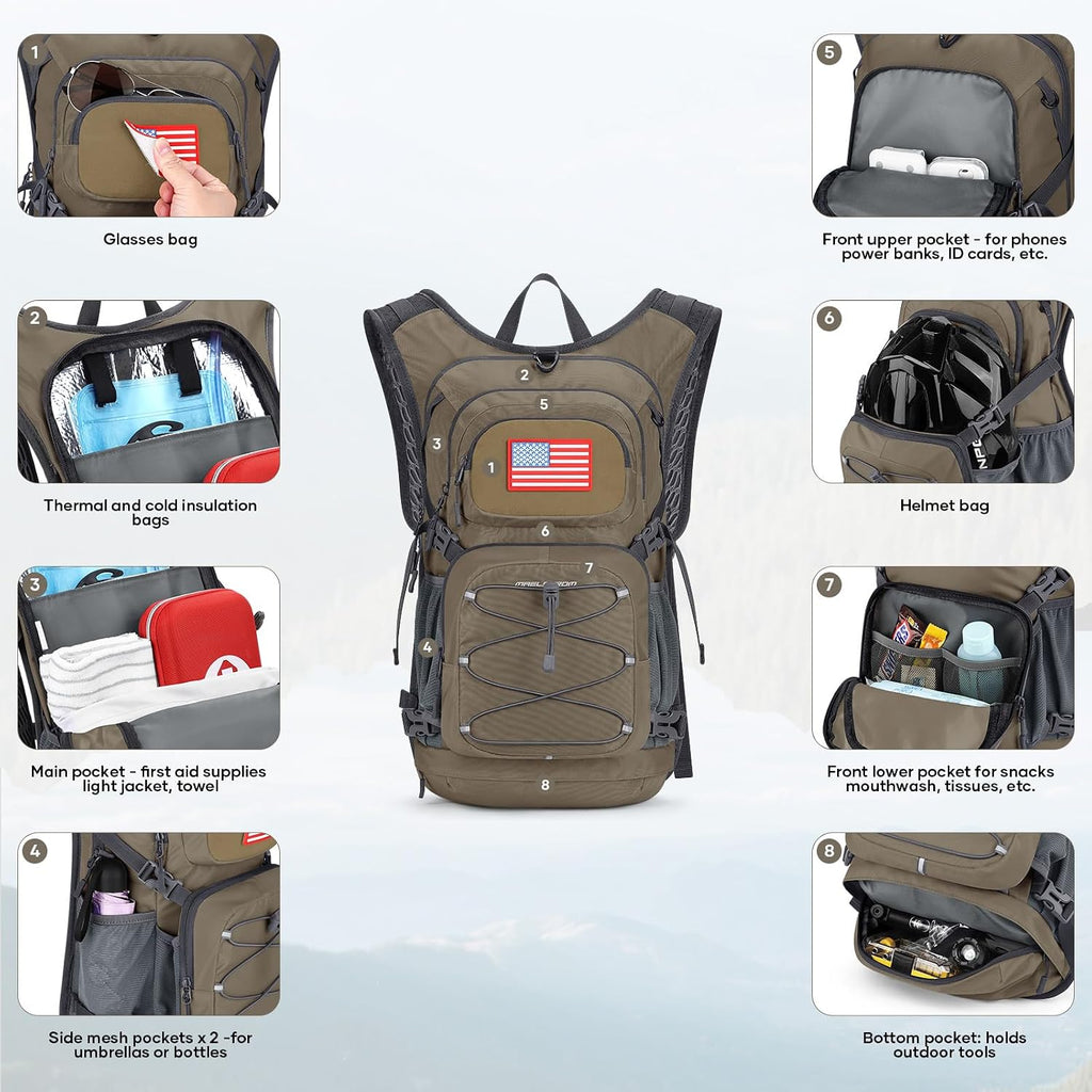 Hydration Hiking Backpack with 2L/3L Water Bladder