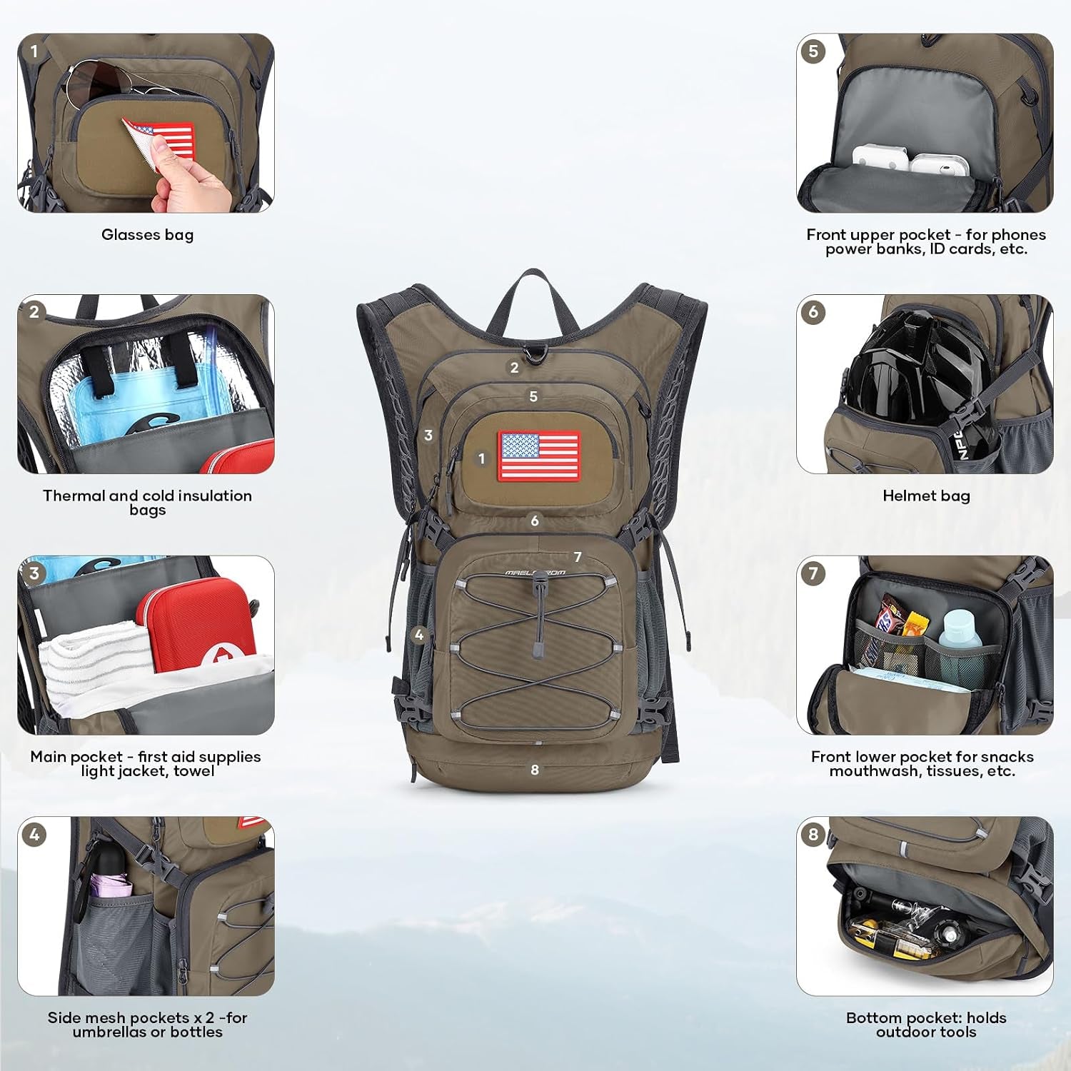 Hydration Hiking Backpack with 2L/3L Water Bladder