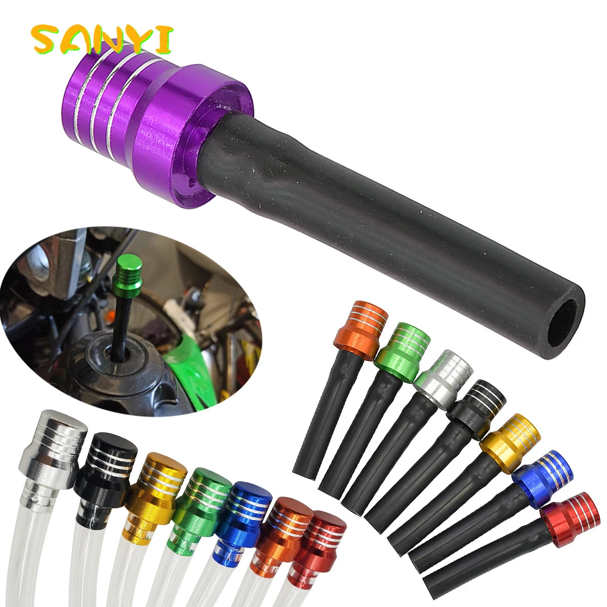 Universal Motorcycle Gas Fuel Cap Valve Vent Breather Hose 