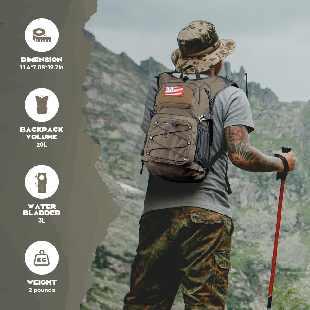 Hydration Hiking Backpack with 2L/3L Water Bladder