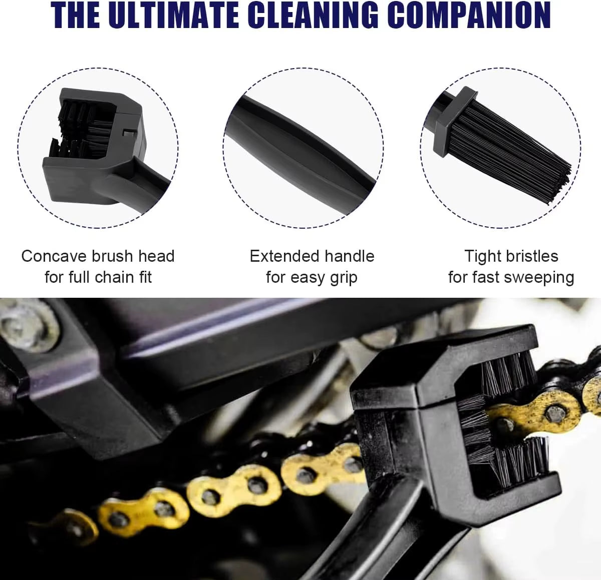 Portable Motorcycle and Bicycle Chain Cleaning Tool for Maintenance