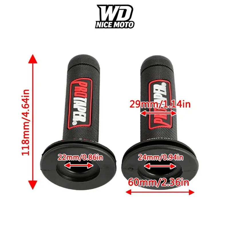 WD Nice Moto Universal 7/8" (22mm) Motorcycle Handle Grips - Comfortable Rubber Gel Hand Grips for Motocross, Dirt Bikes, and Motorcycles