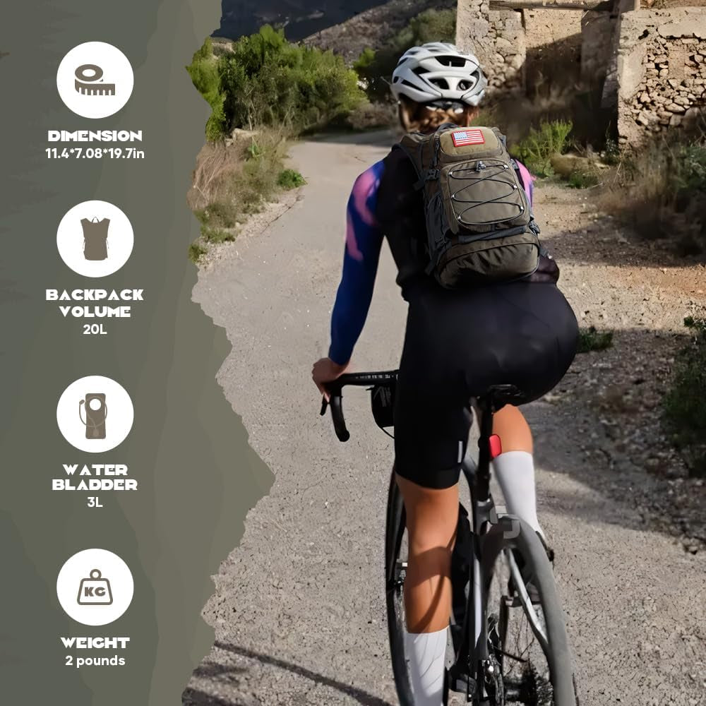 Hydration Hiking Backpack with 2L/3L Water Bladder