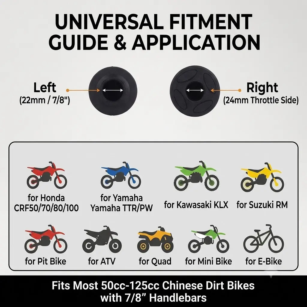 Universal Rubber Handlebar Grips Replacement for Sur Ron, Talaria, and E-Ride Motorcycles